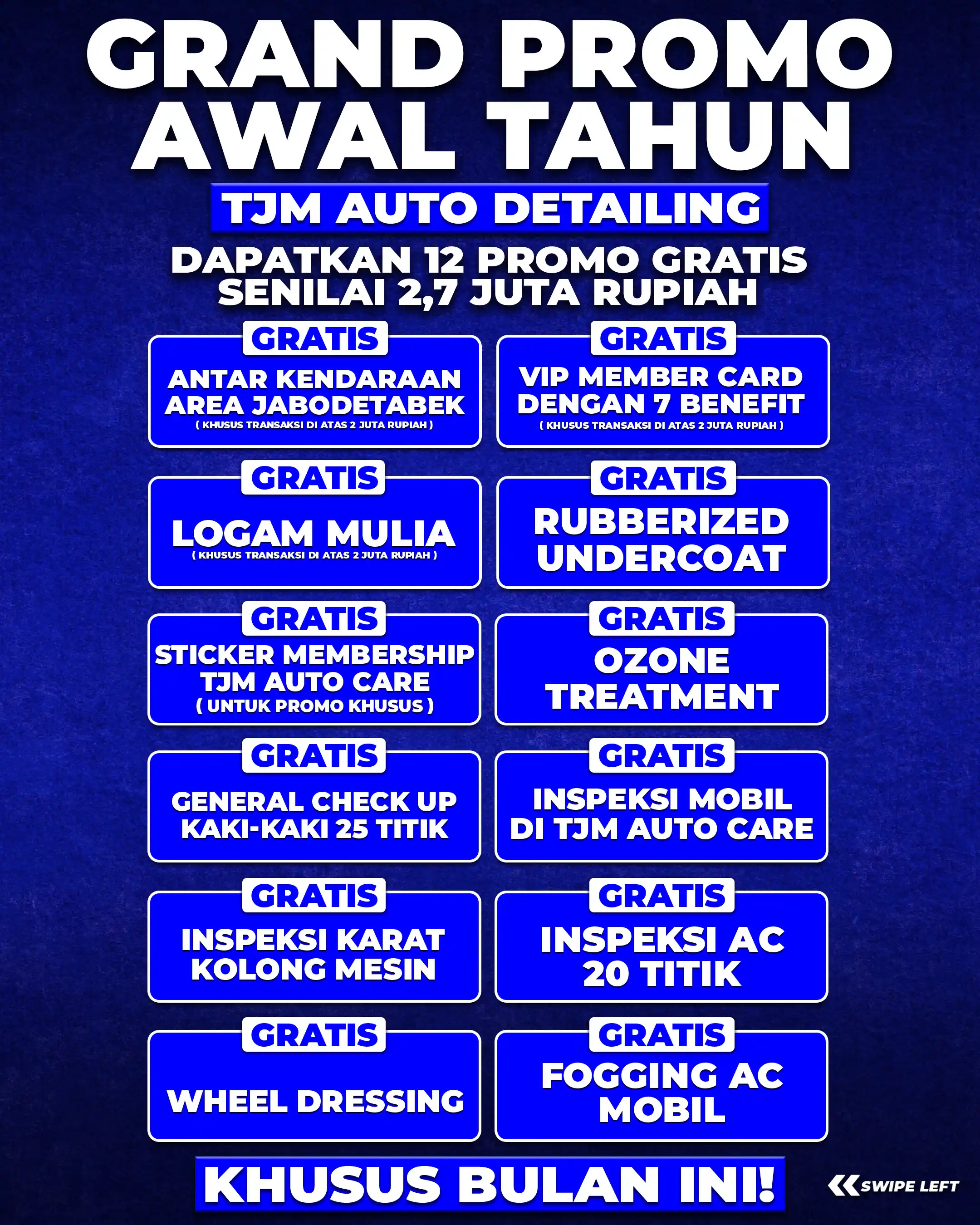 GRAND PROMO AWAL TAHUN - TJM AUTO DETAILING