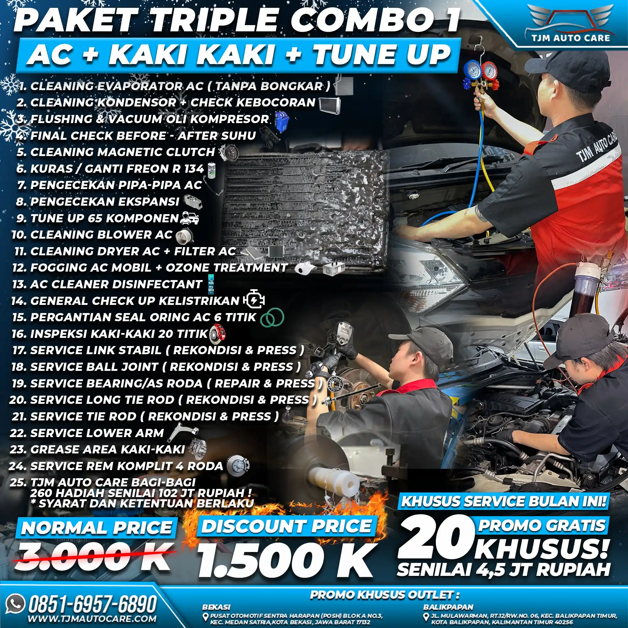 Paket Triple Combo 1 - AC + Kaki Kaki + Tune Up