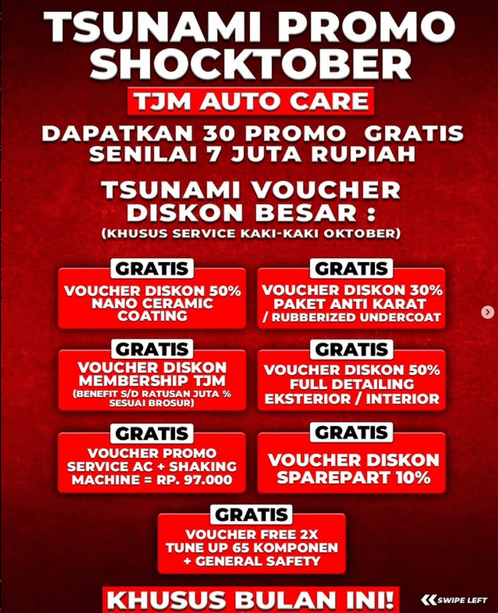 TSUNAMI PROMO SHOCKTOBER BY TJM AUTO CARE
